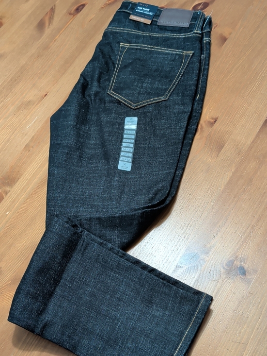 Denver Hayes Other - Denver Hayes Dark Indigo Slim Taper Jeans with Gold Stitching